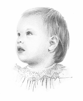 baby girl face drawing